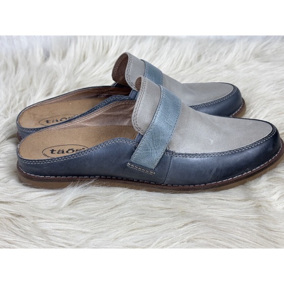 Taos Footwear Shoes - Taos Footwear Royal Mule Women's 7 Steel Taupe Multi Leather Comfort Slip-On